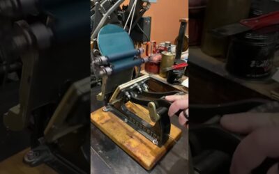 Letterpress printing birthday greeting cards with a tabletop printing press